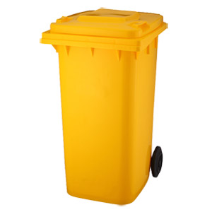 poubelle 120l corps PE jaune HxlxP 930x480x550mm 2roues