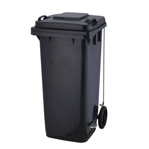 Conteneur poubelle 120 l avec pédale gris