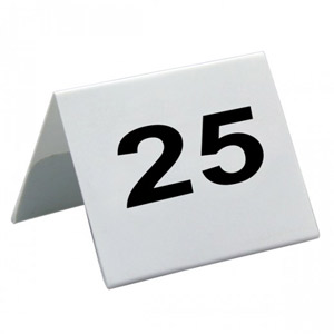 Plaques numériques pour table du 1 au 25
