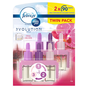 2x recharge Febreze 3Volution bouteille de recharge pomme