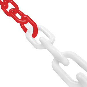 CHAINE PLASTIQUE ROUGE ET BLANCHE