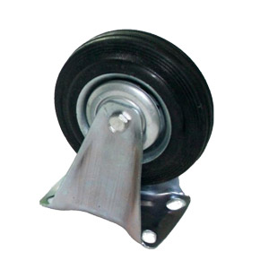 Roulette fixe avec base, 125 mm