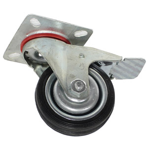 Roulette pivotante avec frein, 125 mm