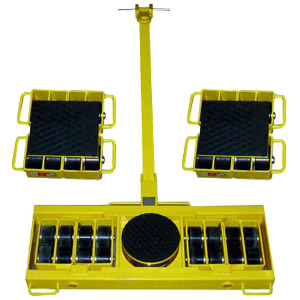 Rouleurs pour dÃ©placement au sol de charges lourdes et volumineuses jusquâÃ  48.000 kg de faÃ§on sÃ»re et Ã©conomique, par exemple chaudiÃ¨res, machines lourdes, transformateurs, poutres, constructions etc. Rouleurs hauteur 150 mm, rouleaux vulkollan et palier Ã  boules, rouleurs avant pivotants pour un contrÃ´le total, superficie (appui de la charge) anti-dÃ©rapante, rÃ©sistant aux impactes, ne raye pas le sol. LÃ©gers et compacts pour un transport facile. Se compose dâ1 rouleur pivotant avec timon et 2 rouleurs fixes.