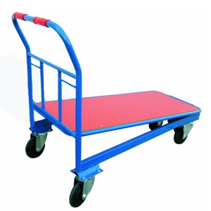 Chariot emboÃ®table fabriquÃ© en tube et structure en acier soudÃ©, capacitÃ© maximum de charge de 600 kg. Plateau fibre de bois rouge, deux roues fixes et deux roues pivotantes permettant une mobilitÃ© totale du chariot. PossibilitÃ© de placer un panier. 