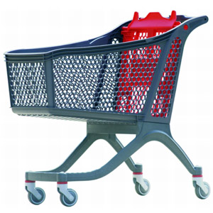 Chariot hypermarchÃ© PVC capacitÃ© de 165 litres.