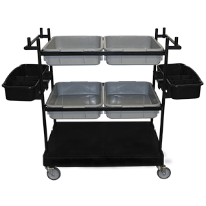 Chariot de ramassage Robuste avec 2 bacs pour couverts