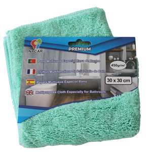 Chiffon Microfibre 30x30, 450g - Premium, Vert Spécial salle de bain Chiffon  de qualité supérie